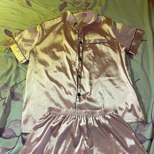 pink silk pjs